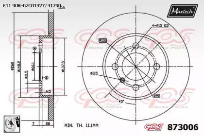 Тормозной диск MAXTECH 873006.0080