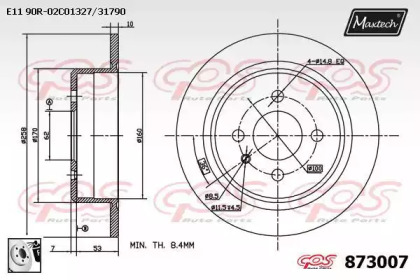 Тормозной диск MAXTECH 873007.0080