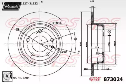 Тормозной диск MAXTECH 873024.0080