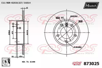 Тормозной диск MAXTECH 873025.0080