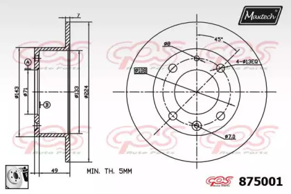 Тормозной диск MAXTECH 875001.0080