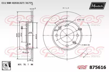 Тормозной диск MAXTECH 875616.0080