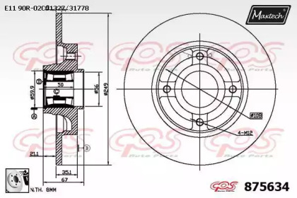 Тормозной диск MAXTECH 875634.0085