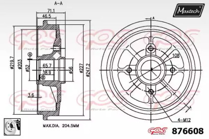 Тормозный барабан MAXTECH 876608.0080