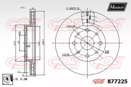 Тормозной диск MAXTECH 877225.0080