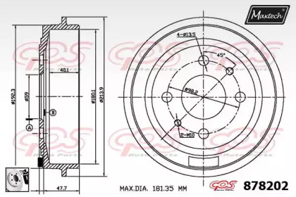 Тормозный барабан MAXTECH 878202.0080