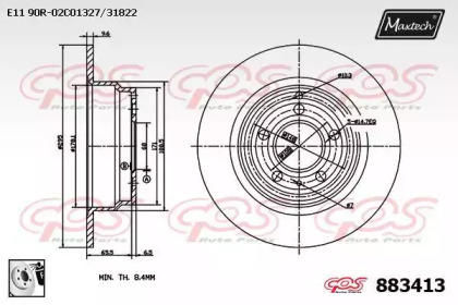 Тормозной диск MAXTECH 883413.0080