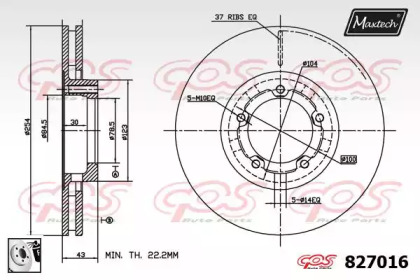 Тормозной диск MAXTECH 827016.0080