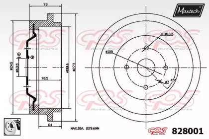 Тормозный барабан MAXTECH 828001.0080