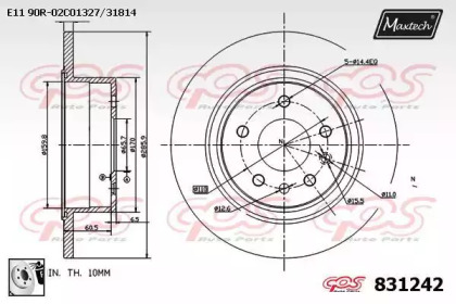 Тормозной диск MAXTECH 831242.0080