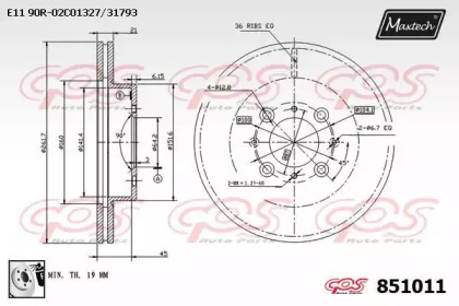 Тормозной диск MAXTECH 851011.0080