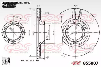 Тормозной диск MAXTECH 855007.0080