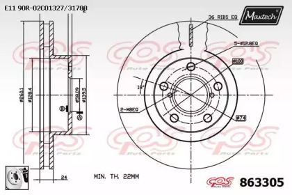 Тормозной диск MAXTECH 863305.0080