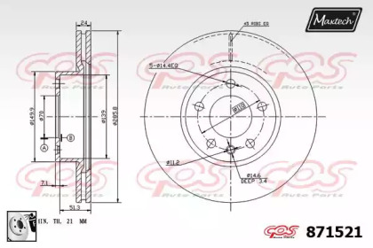 Тормозной диск MAXTECH 871521.0080