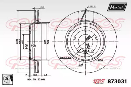 Тормозной диск MAXTECH 873031.0080