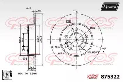 Тормозной диск MAXTECH 875322.0080