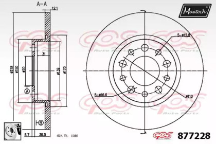 Тормозной диск MAXTECH 877228.0080