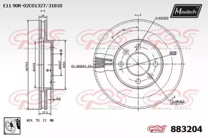 Тормозной диск MAXTECH 883204.0080