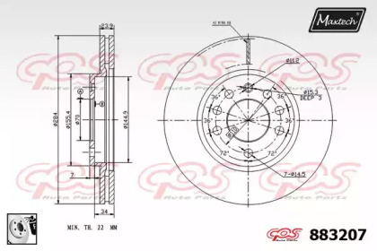 Тормозной диск MAXTECH 883207.0080