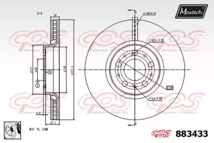 Тормозной диск MAXTECH 883433.0080