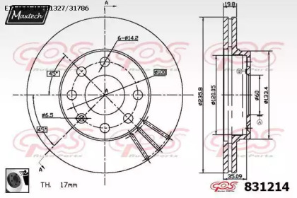 Тормозной диск MAXTECH 831214.0060