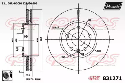 Тормозной диск MAXTECH 831271.0060