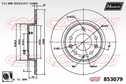 Тормозной диск MAXTECH 853079.0060