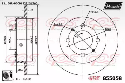 Тормозной диск MAXTECH 855058.0060