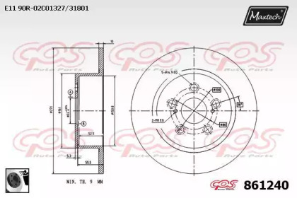 Тормозной диск MAXTECH 861240.0060