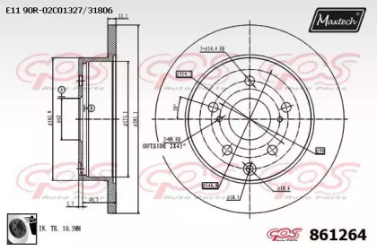 Тормозной диск MAXTECH 861264.0060