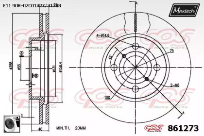 Тормозной диск MAXTECH 861273.0060