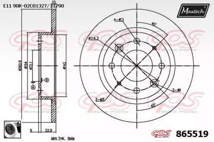 Тормозной диск MAXTECH 865519.0060