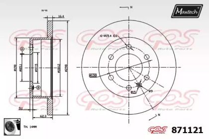 Тормозной диск MAXTECH 871121.0060