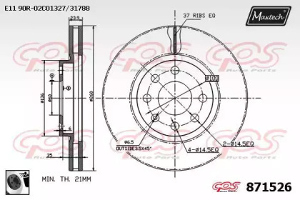 Тормозной диск MAXTECH 871526.0060