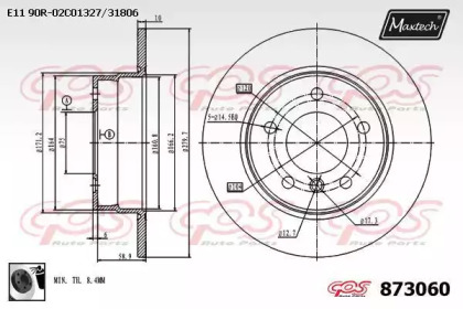 Тормозной диск MAXTECH 873060.0060