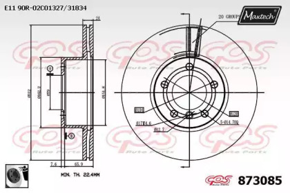 Тормозной диск MAXTECH 873085.0060