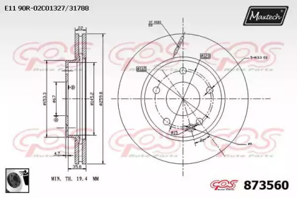 Тормозной диск MAXTECH 873560.0060