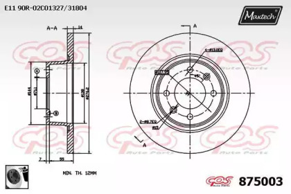 Тормозной диск MAXTECH 875003.0060