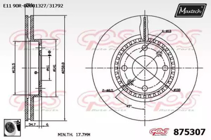 Тормозной диск MAXTECH 875307.0060