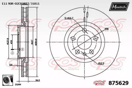 Тормозной диск MAXTECH 875629.0060