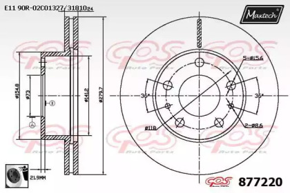 Тормозной диск MAXTECH 877220.0060