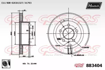 Тормозной диск MAXTECH 883404.0060