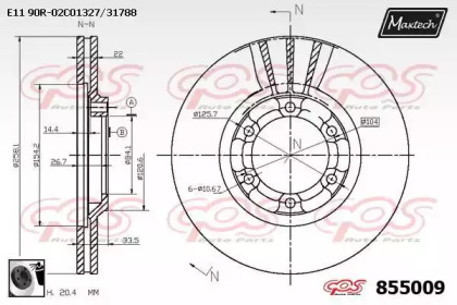 Тормозной диск MAXTECH 855009.0060