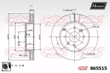 Тормозной диск MAXTECH 865515.0060