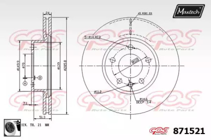 Тормозной диск MAXTECH 871521.0060