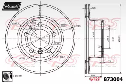 Тормозной диск MAXTECH 873004.0060