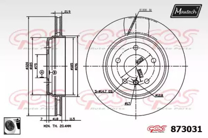 Тормозной диск MAXTECH 873031.0060