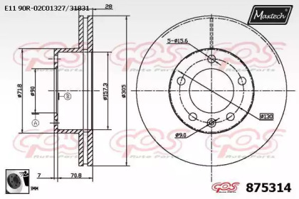 Тормозной диск MAXTECH 875314.0060