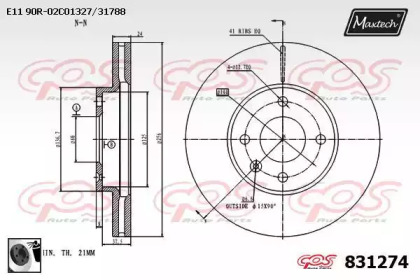 Тормозной диск MAXTECH 831274.0060