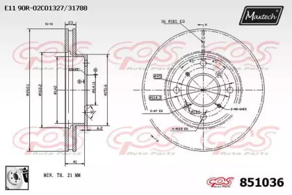 Тормозной диск MAXTECH 851036.0080